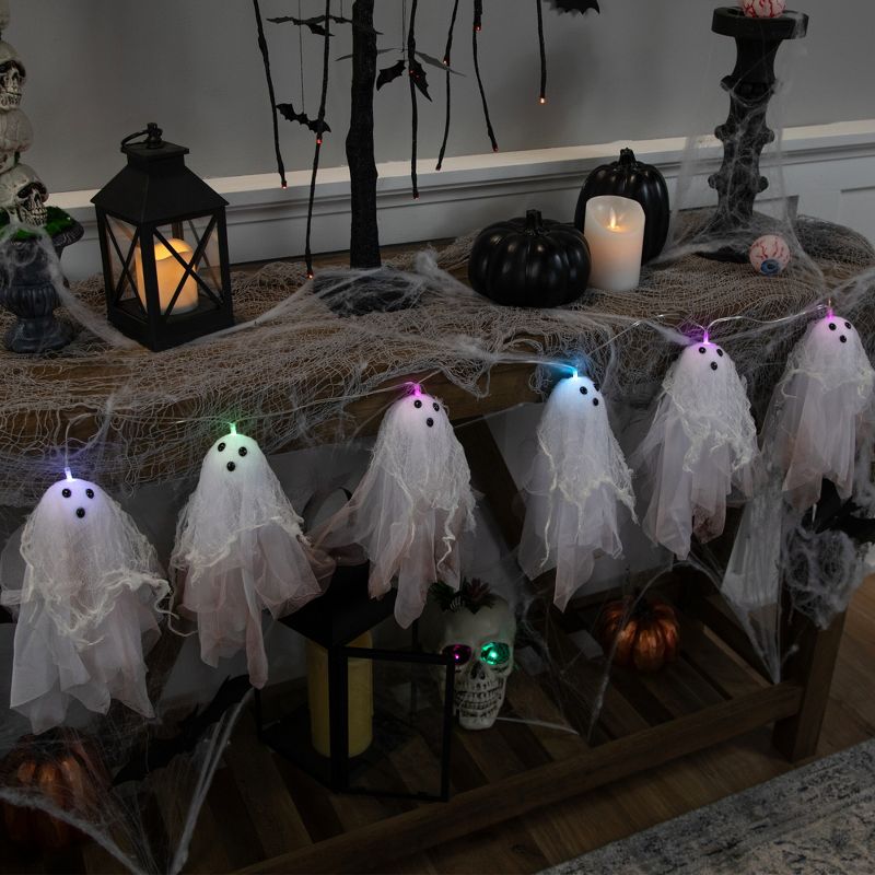 Northlight 6ct Ghost Halloween Color Changing String Lights Clear Wire - 4' Multi-Color, 2 of 8