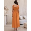 INSPIRE CHIC Women's Boho Spaghetti Strap Square Neck Flowy Smocked A-Line Maxi Dresses - 3 of 4