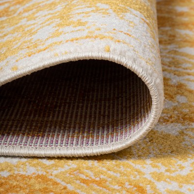 Audrey Ivory and Orange Medallion Bohemian Area Rug