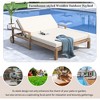Outdoor Patio Solid Wood Double Daybed Sunbed with Adjustable Backrest and Wheels - 3 of 4