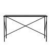 Martha Stewart Maddox Home Office Parsons Desk in Black Wood Grain with Oil Rubbed Bronze Metal X-Frame - 3 of 4