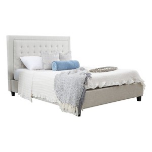 Aubrey Upholstered Platform Bed Full Cream - Abbyson Living, Beige
