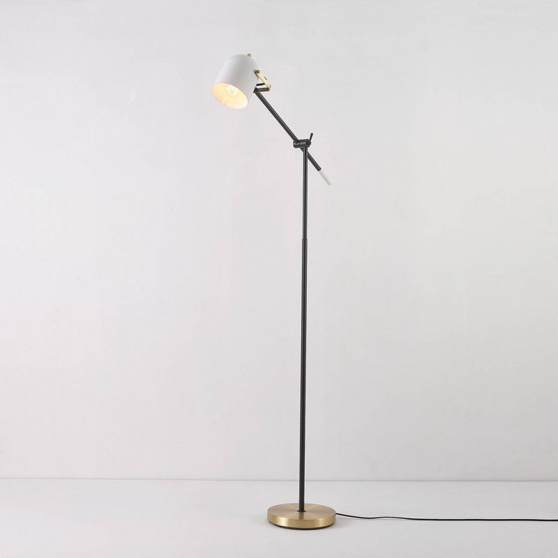 65&#34; Florence Matte Black Floor Lamp with White Shade - Globe Electric, 3 of 10