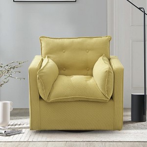360° Swivel  Armchair,Oversized Single Sofa Chair ，Comfy Reading Chair, Square Swivel Couch Chair,Modern Accent Chair with Thick Cushion - 1 of 4