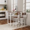 Okak 3-Piece Industrial Double-Tier Dining Table Set & Backrest Chairs for Dining Room,Restaurant,Metal & Wood Dinette Set for Breakfast Nook - 4 of 4