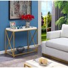 St Andrews Console Table White/Gold - Breighton Home: Modern Glass Top, Metal Frame, Entryway Furniture - 2 of 4