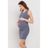 Hello Miz Womens Ribbed Sleeveless Ruched Maternity Dress - 2 of 4