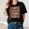 Dog Mama Boho Floral T-Shirt, White and Black Tee for Proud and Stylish Pet Lovers| OrnamentallyYou - 4 of 4