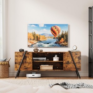 TV Stand for 50- 55 Inch TV, Modern Mid Century Entertainment Center with Storage, Adjustable Shelves, U-Shaped Metal Legs - 1 of 4