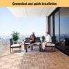 Gulches 30 PCS Interlocking Deck Tiles Striped Pattern, 12" x 12" Square Yellow Acacia Hardwood Outdoor Flooring for Patio, Bancony, Pool Side - 4 of 4