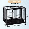 FDW 36/42/48 Inch Dog Crate Heavy Duty Dog Kennel Indoor Outdoor Metal Dog Cage with Removable Pan and Lockable Wheels Pet Playpen for Training - 2 of 4