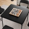 3-Piece Folding Dining Table Set for 2 – Black Faux Leather Tabletop with 2 Padded Chairs, Space-Saving Modern Square Kitchen & Dining Table - 2 of 4