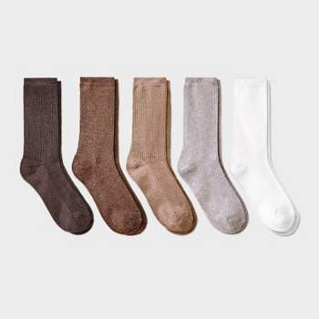 Women's 5pk Super Soft Textured Crew Socks - A New Day™ 4-10