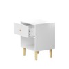 Kumasinova Wood Nightstand with Open Shelf,Night Stand with Drawers/Door,22.83"/23.23" Bedside Table for Living Room,Bedroom Furniture - 3 of 4