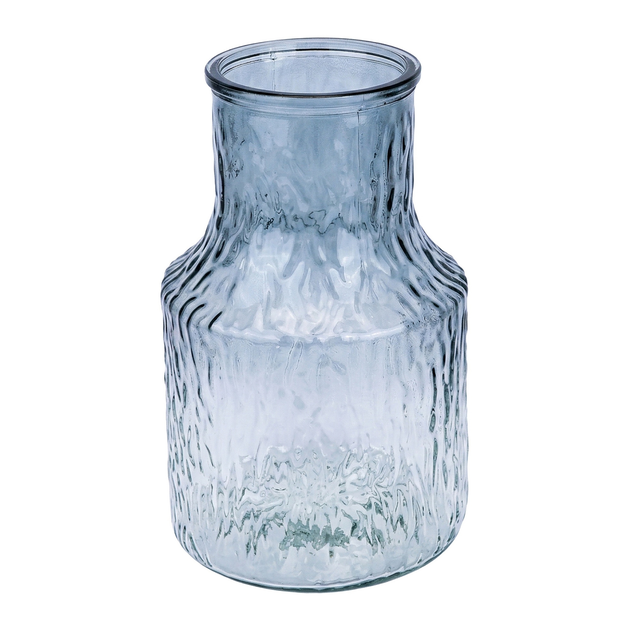 REGALWOVEN Large Glass Vase for Flowers, Wide Mouth Thickened Flower Vase, Geometric Cylinder Vase for Home Decor 5.3"L x 5.3"W x 8.3"H Ash