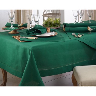 Jasper Green Hemstitched Polyester Table Runner 16 x 54 Inch