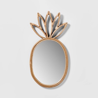 19"x9" Pineapple Rattan Mirror - Pillowfort™