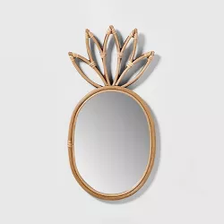 19"x9" Pineapple Rattan Mirror - Pillowfort™