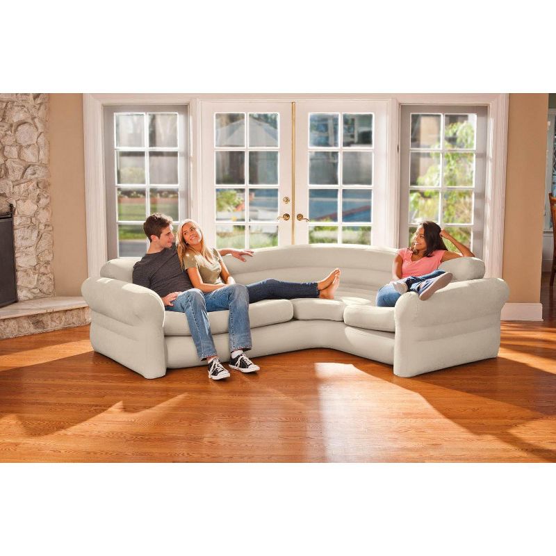 Intex Inflatable Corner Living Room Neutral Sectional Sofa | 68575EP, 3 of 6