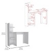 INFURNIC Writing Desk Modern Desk with Three Open Shelves and Spacious Surface for Home Office, White, 17.7"*47.2"*47.5" - 2 of 4