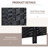 Vynxaria 6' Tall Wicker Weave 3 Panel Room Divider Privacy Screen - Black - 2 of 4