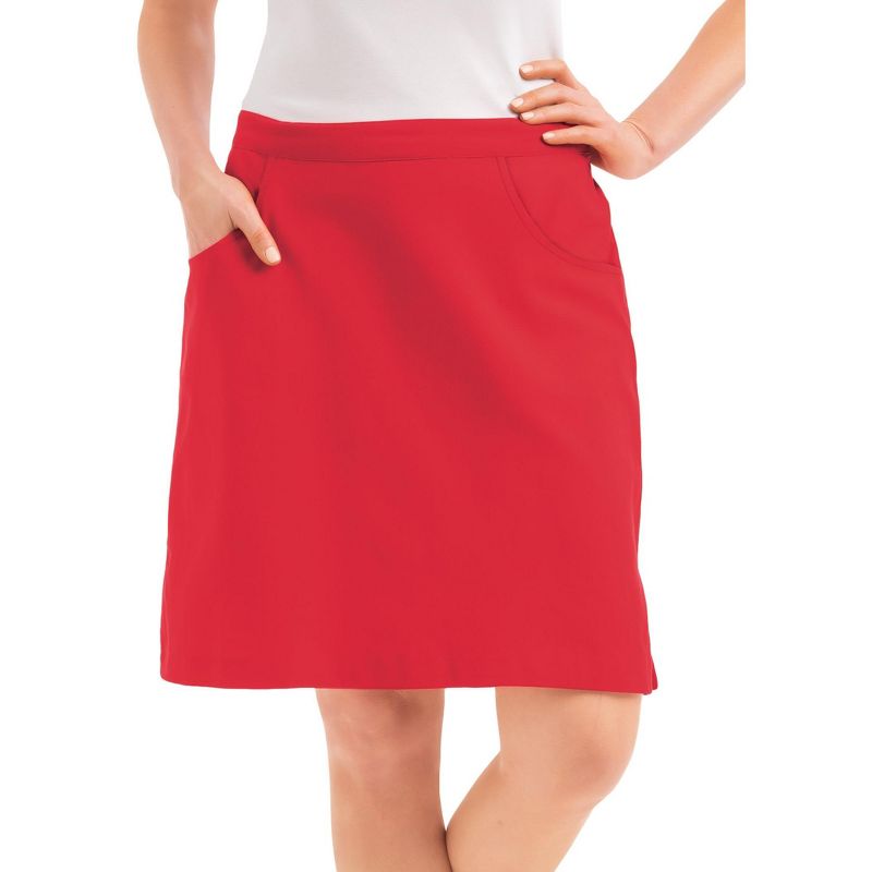 Collections Etc Woven Pull-On Skort with Elasticized Waist, 4 of 6