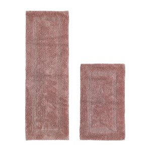 Lux Premium 100% Cotton Tufted Solid Reversible 2 Piece Bath Rug Set – Ultra-Soft, Water-Absorbent, Durable, Machine Washable Bathroom Rug - 1 of 4