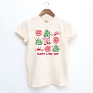 Simply Sage Market Women's Cowgirl Christmas Chart Short Sleeve Garment Dyed Tee - 1 of 2