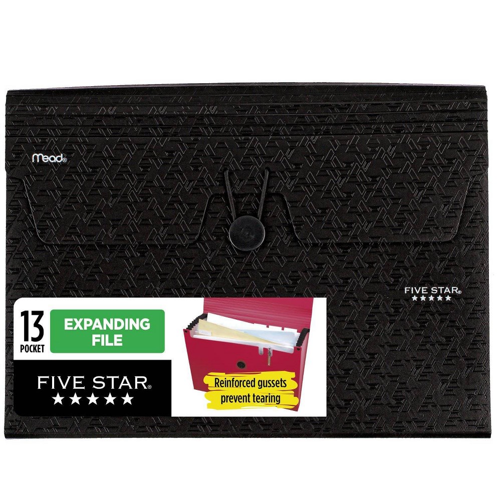 Photos - File Folder / Lever Arch File Five Star 13 Pocket Expanding File Black