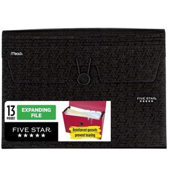 Five Star 13 Pocket Expanding File Black