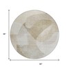 HomeRoots 8' Beige And Taupe Round Abstract Washable Indoor Outdoor Area Rug - 3 of 4