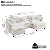 3-Seat U-Shaped Modern Cloud Couch - Chenille Modular Sectional with Deep Seat, 2 Ottoman & 4 Pillows for Home/Apartment Spaces - 2 of 4