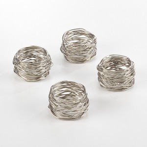 Saro Lifestyle Table Napkin Rings With Metal Twine Design (Set of 4) - 1 of 4