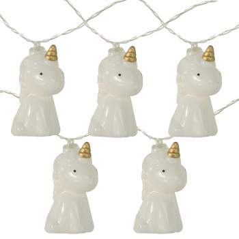 Northlight 10ct Battery Operated Unicorn Summer LED String Lights Warm White - 4.5' Clear Wire