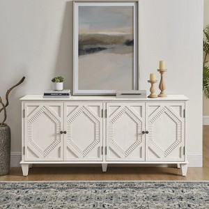 GDFStudio Valric Mid-Century Modern 65.55" Storage Cabinet with 4 Doors and Adjustable Shelves - 1 of 4