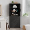 MAYEERTY Modern 4 Doors Utility Storage Cabinets Efficient Storage for Living Room Dining Room Bedroom Black 2 Piece - 2 of 4