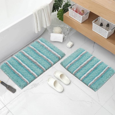 Home Weavers Glamour Collection 100% Polyester Microfiber Bathroom Rug, Non Slip Bath Mat Water Absorbent Soft Microfiber Shaggy Mat Machine Washable