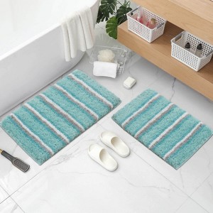 Home Weavers Glamour Collection 100% Polyester Microfiber Bathroom Rug, Non Slip Bath Mat Water Absorbent Soft Microfiber Shaggy Mat Machine Washable - 1 of 4