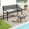 Tangkula 50" Outdoor Metal Park Bench for 2-3 People w/ Armrests & Backrest for Backyard - 4 of 4
