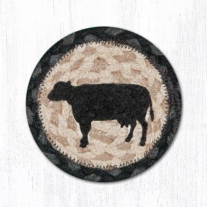Earth Rugs Cow Silhouette Printed Coaster 5"x5" Farmhouse Rustic Decor - 1 of 3