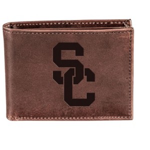 Evergreen NCAA USC Trojans Brown Leather Bifold Wallet Officially Licensed with Gift Box - 1 of 1