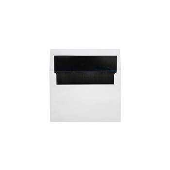LUX A8 Foil Lined Invitation Envelopes (5 1/2 x 8 1/8) 50/Box White w/Black LUX Lining