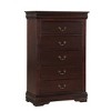 Okak Solid Wood Bedroom Furniture 5-Drawer Chest or 2-Drawer Nightstand, Sleigh Bed, Brass Hardware, Easy Assembly - 2 of 4