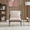 GlasFlength Accent Chairs Upholstered Mid Century Modern Lounge Fabric Chairs Reading Chairs Side Sitting Armchairs Recliner, White, 28"*29.9"*33.5" - 2 of 4