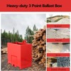 3 Point Ballast Box with 2" Hitch Receiver, Category 1 Ballast Box, 800 LBS Tractor Ballast Box Fits Cat 1, 3 Point Quick Hitch Loader Attachment - 3 of 4
