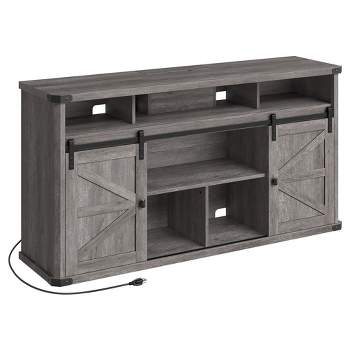 VASAGLE TV Stand for TVs up to 65 Inches, Farmhouse Entertainment Center with Sliding Barn Doors, TV Console Table