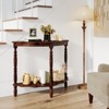 Tangkula 42 Inch Half Moon Console Table w/Shelf & Rubber Wood Legs for Entrance Hallway - 4 of 4