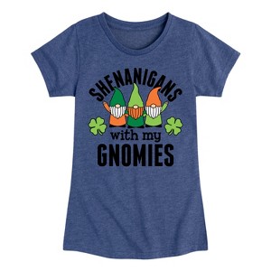 Girls' - Instant Message - St. Patrick's Day Shenanigans with my Gnomies Fitted Short Sleeve Graphic T-Shirt - 1 of 4
