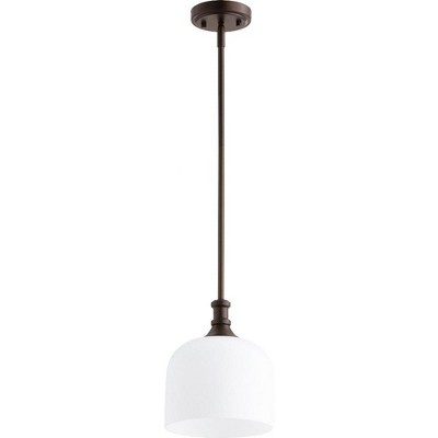Quorum Lighting Richmond 1-Light Pendant, Oiled Bronze, Clear Seeded