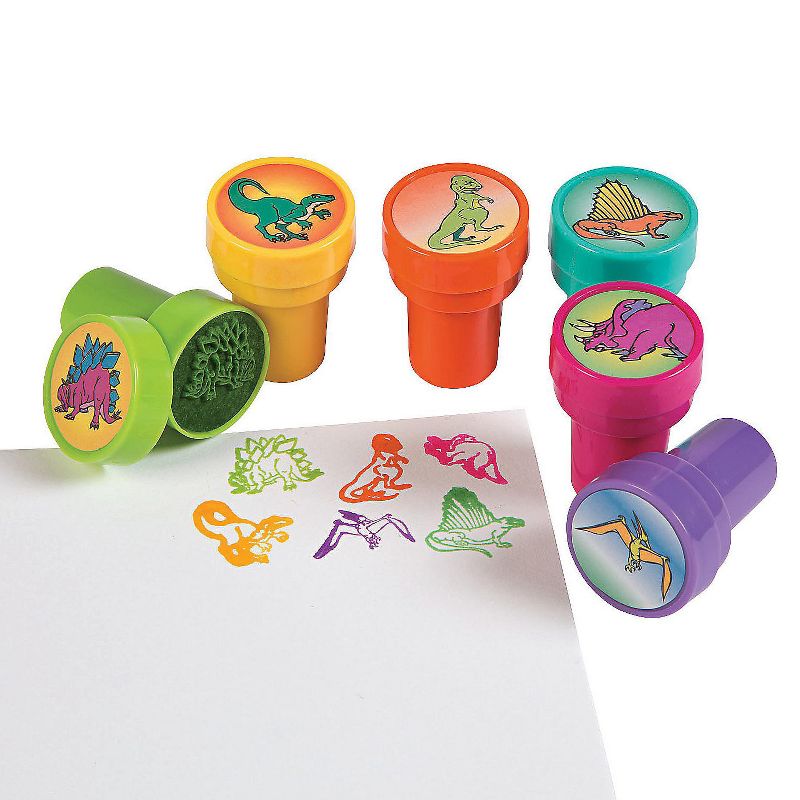 84 Piece Kids Dinosaur Toy Kit - Includes Mini Figures, Masks, Stamps, and Sticker Tattoos, Dinosaur Party Favors, 3 of 7